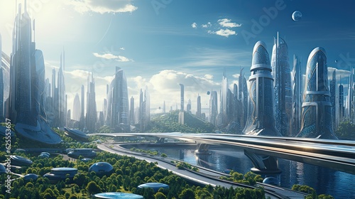 futuristic city Presentation AI