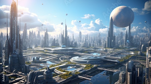 futuristic city Presentation AI