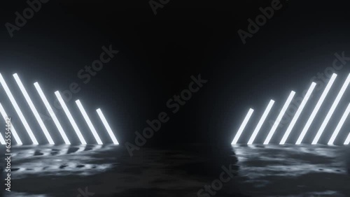 Stage loop animation with blue neon light elements