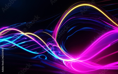 futuristic abstract background with glowing pink yellow blue lines wallpaper