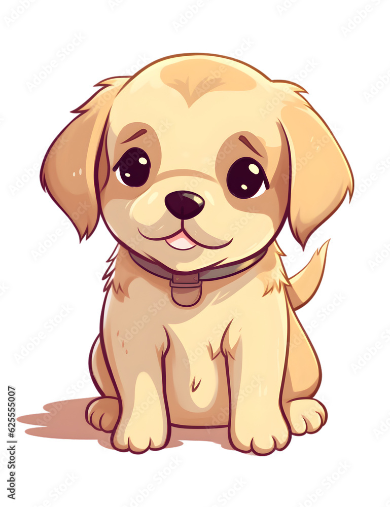 Cute Puppy Dog, Cartoon Anime Kawaii Chibi Animal Cute Puppy Dog, Cartoon Anime Kawaii Chibi Animal