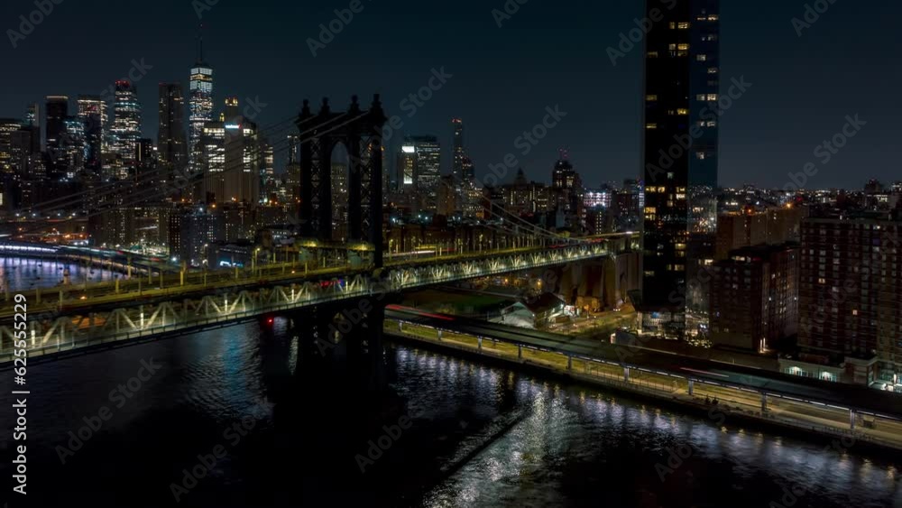 Hyperlapse over Manhattan Bridge at Night Hyperlapse over Manhattan Bridge at Night