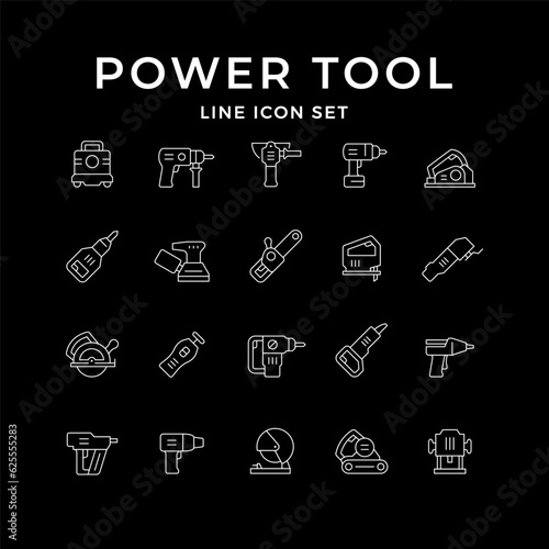 Set line icons of power tool