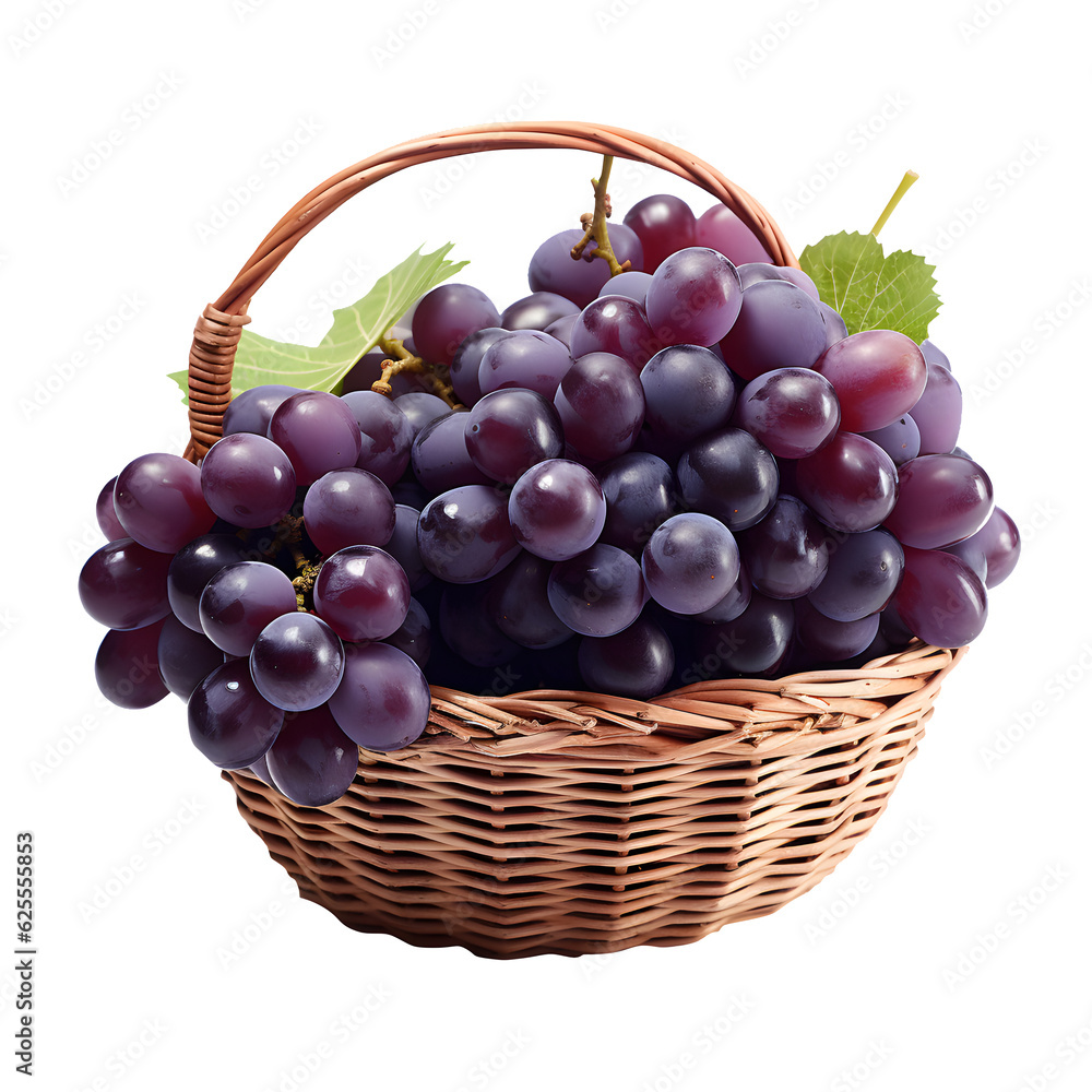 Red grapes in a basket PNG transparent background Red grapes in a basket PNG transparent background