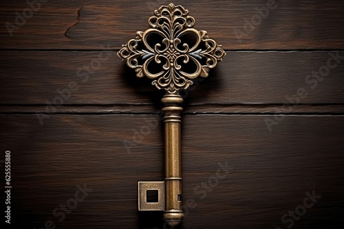 Place the key into the keyhole to symbolize the house.