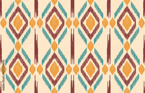 Ethnic abstract ikat art. Aztec ornament print. geometric ethnic pattern seamless color oriental. Design for background ,curtain, carpet, wallpaper, clothing, wrapping, Batik, vector illustration.