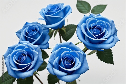 blue roses on white background 