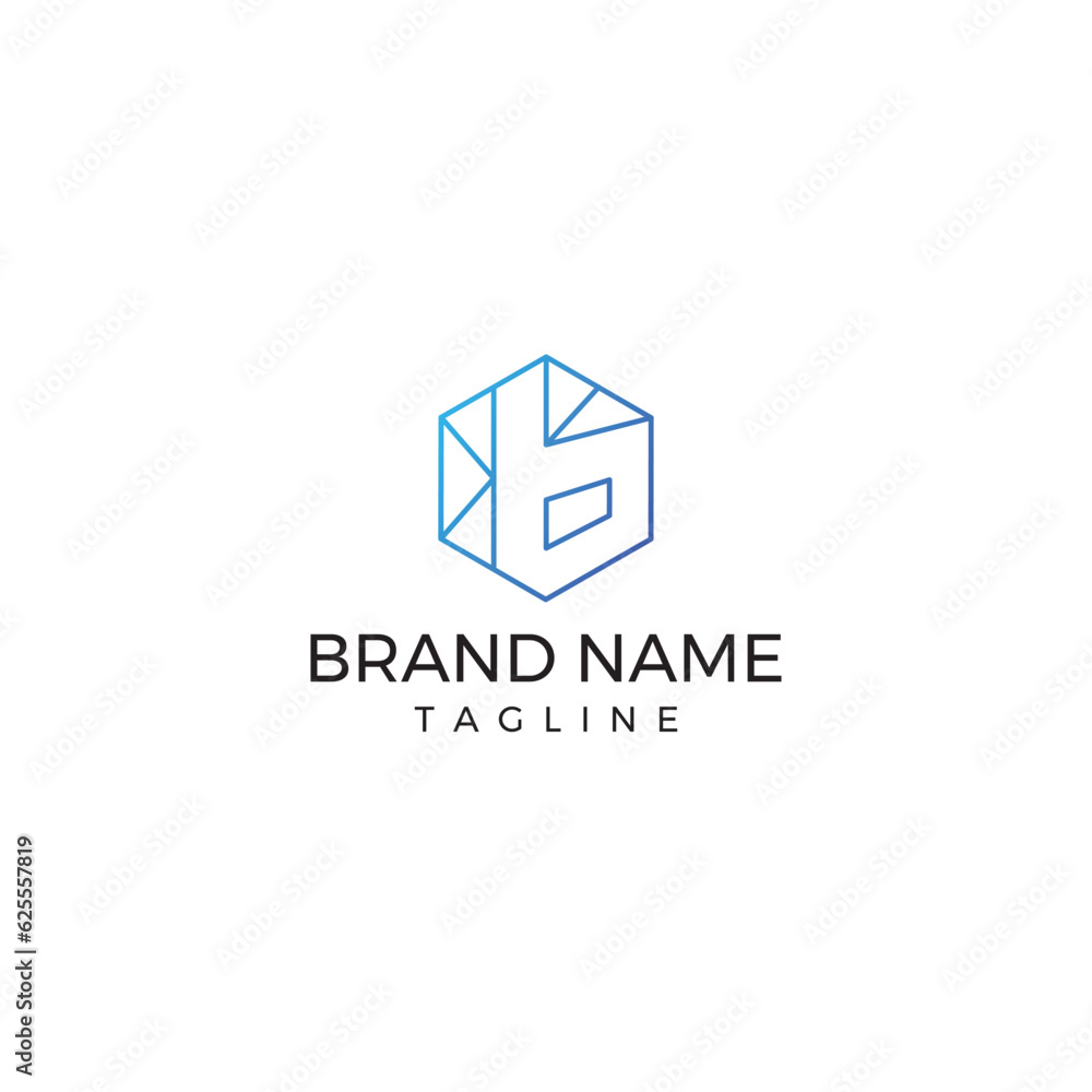 Fototapeta premium Modern letter B monogram logo design.