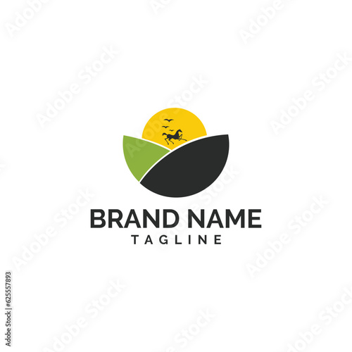 Horse farm logo design for farm business.
