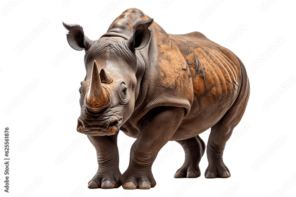 Transparent Background Isolation of the African Black Rhinoceros. Generative AI