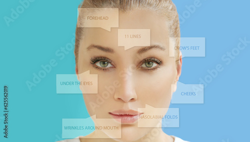 dermal filler treatments .Hyaluronic acid injections for specific areas.Correct wrinkles photo