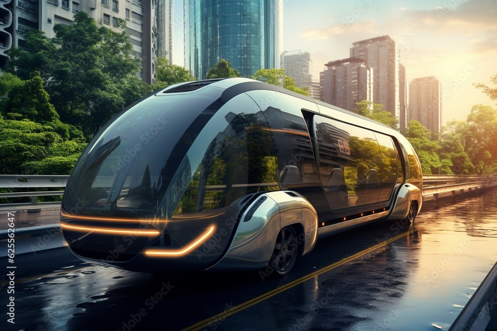 Concept of the future of mobility and sustainable transport, Generative AI