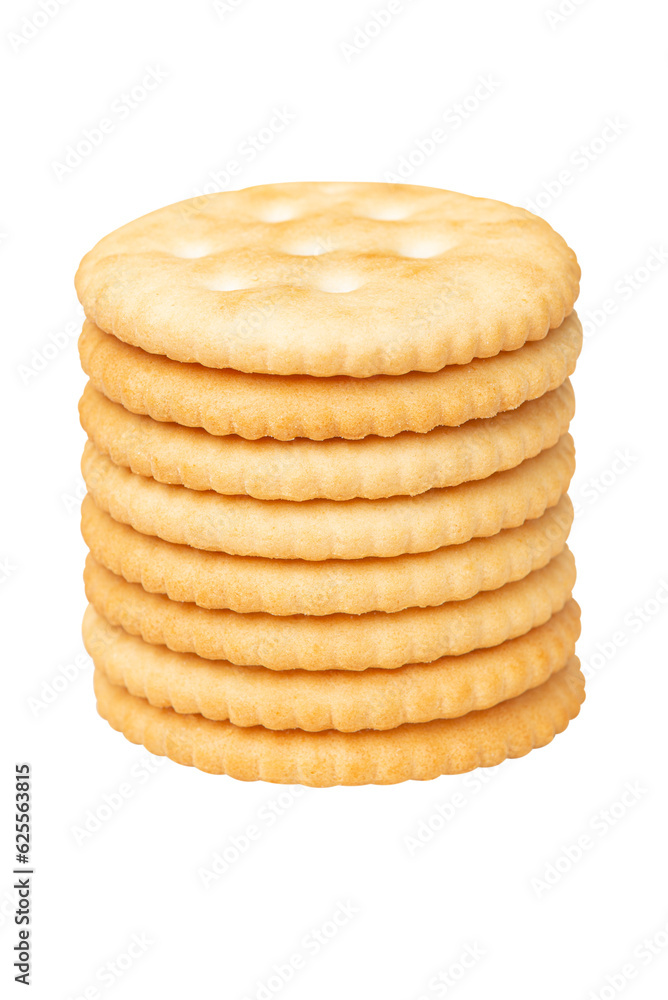 Cutout Stack of Round Salty Crackers Cutout Stack of Round Salty Crackers