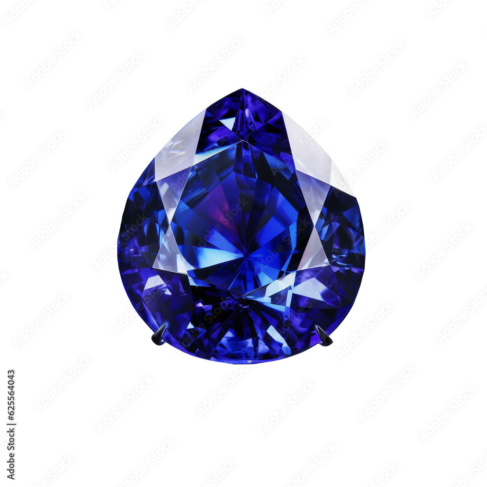 3d sapphire stone On transparent background. Generative AI. 3d sapphire stone On transparent background. Generative AI.