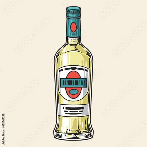 Martini bottle vintage sticker colorful
