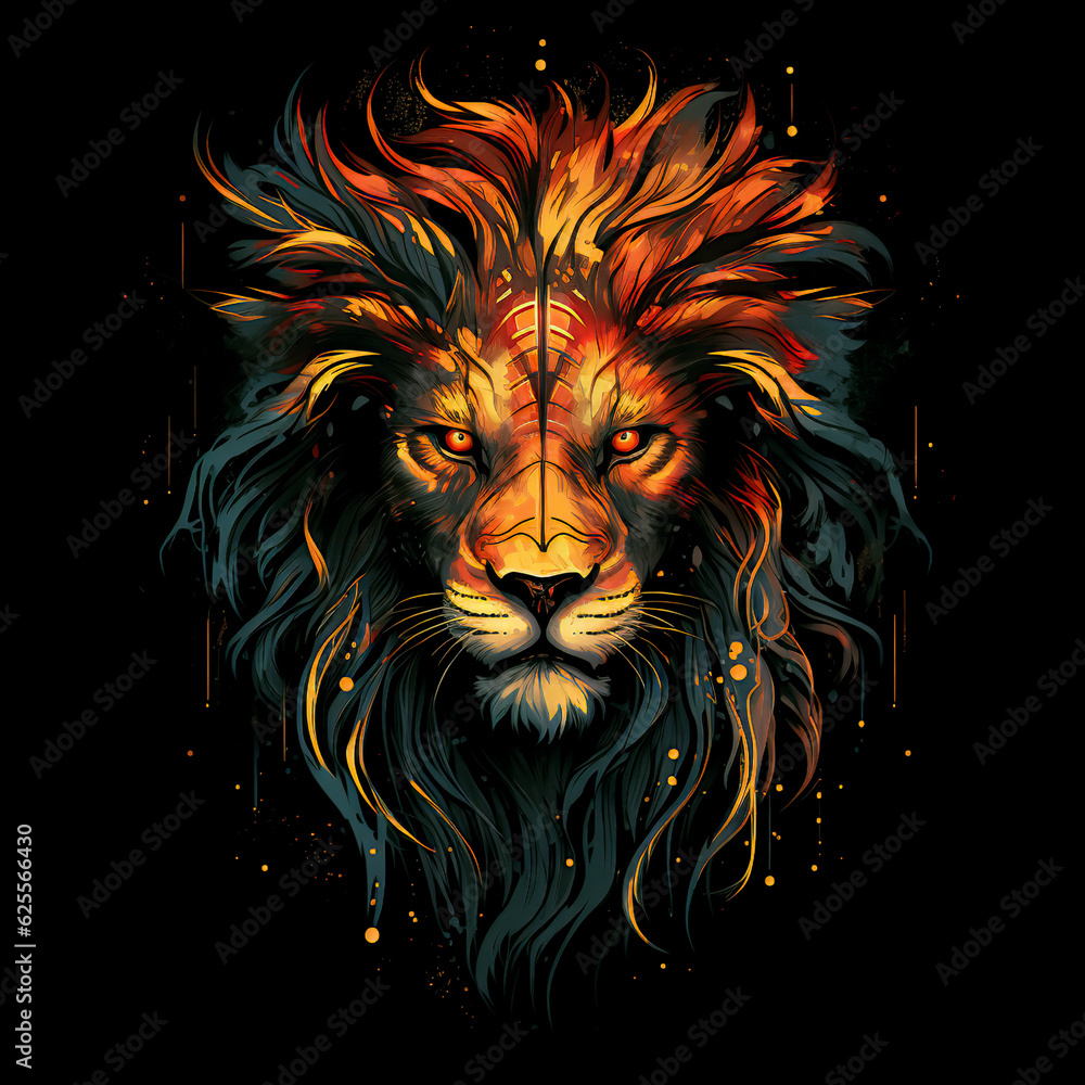 lion head vector, t-shirt design