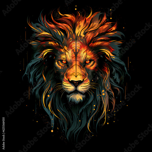 lion head vector, t-shirt design