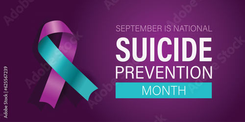 September is National Suicide Prevention Month vector banner.