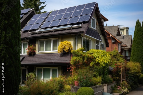 Solar panels installed on homes.