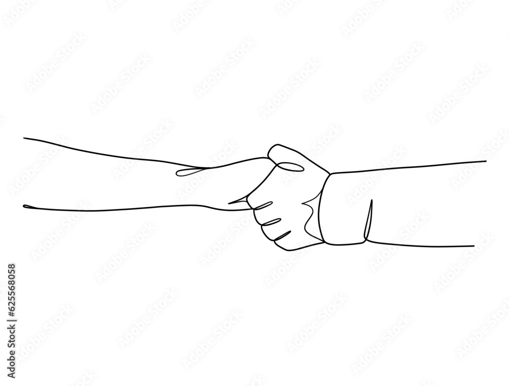 Continuous line drawing of hands couple trendy minimalist illustration. Vector illustration. Continuous line drawing of hands couple trendy minimalist illustration. Vector illustration.