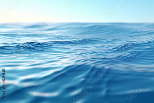 Blue sea water surface with ripples and waves. 3d rendering