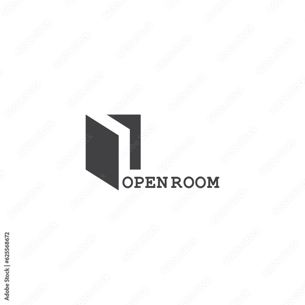 open room window 3d flat simple geometric logo vector open room window 3d flat simple geometric logo vector