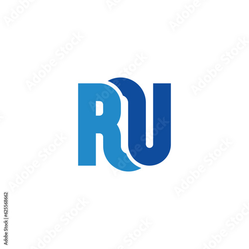 Free Download letter ru blue curves geometric logo vector - GFXLoad