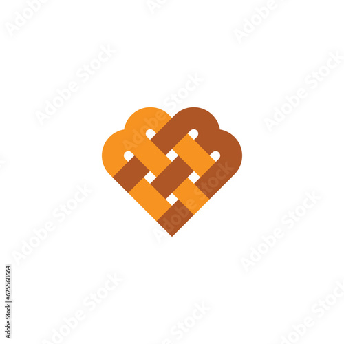 letter m love muffle snack logo vector