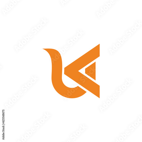 letter uk arrow curves geometric logo vector