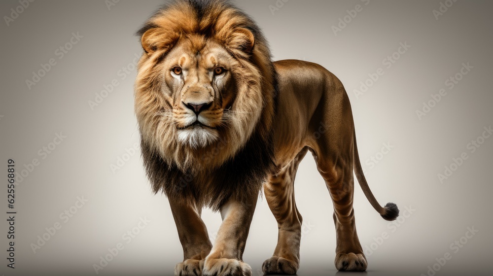 Lion on a white background with text space can use for advertising, ads, branding Lion on a white background with text space can use for advertising, ads, branding