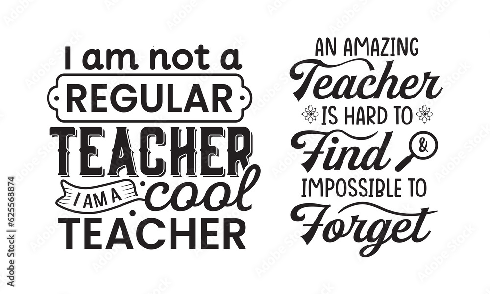 Obraz premium I am a cool teacher handwriting quotes t shirt typographic vector design