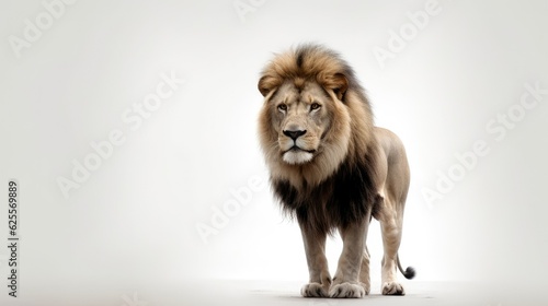 Lion on a white background with text space can use for advertising, ads, branding