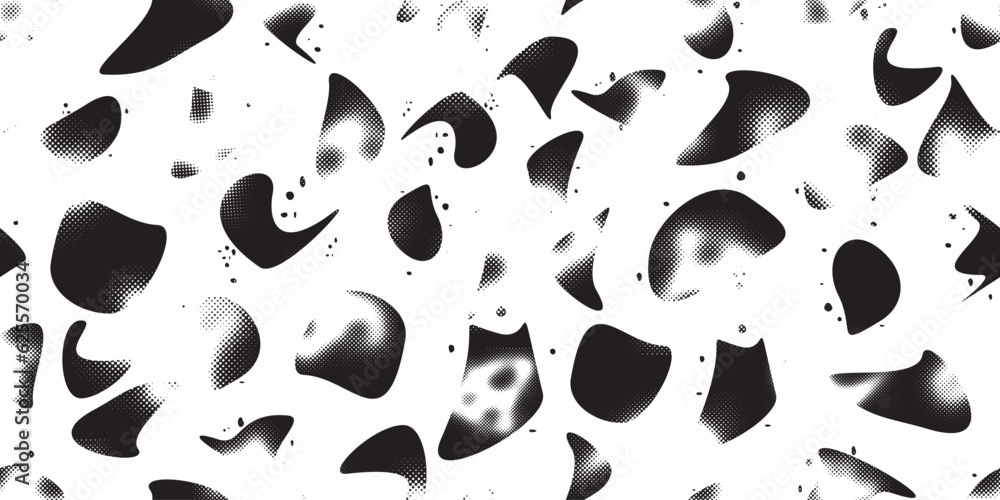 Glitch distorted grungy abstract forms . Blob shape organic seamless pattern texture. Fluid shapes .Grunge textured . Liquid vector shapes with halftone dots .Screen print endless pattern texture Glitch distorted grungy abstract forms . Blob shape organic seamless pattern texture. Fluid shapes .Grunge textured . Liquid vector shapes with halftone dots .Screen print endless pattern texture