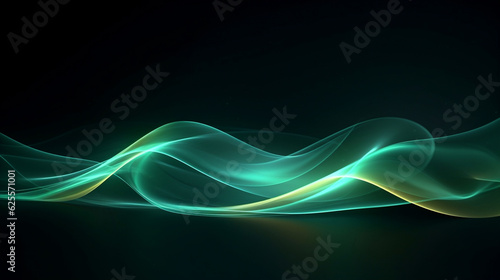 swirling blue and green shape in 3d motion