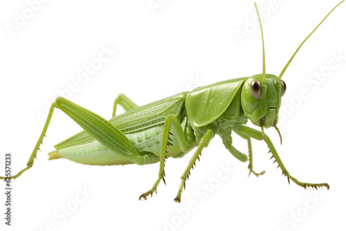 Green Grasshopper on Transparent Background Isolated. Generative AI