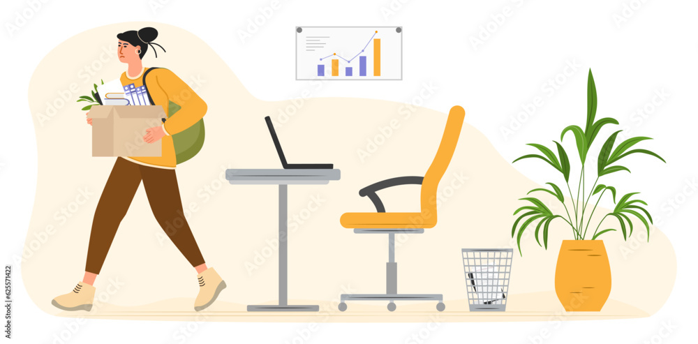 Fototapeta premium People Jobless Unemployment Worker Office Quit Job