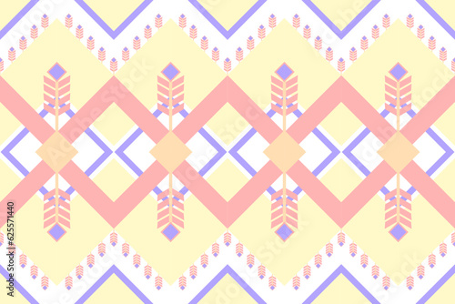 Geometric ethnic pastel color oriental pattern traditional Design for background,carpet,wallpaper,clothing,wrapping,fabric,Vector illustration.embroidery style.