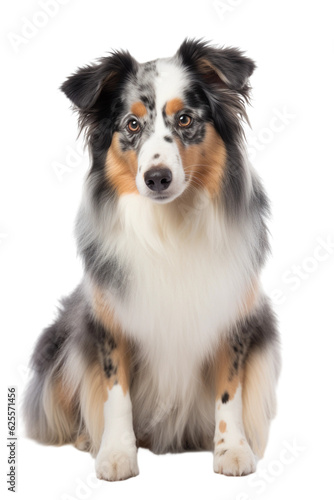 border collie dog with bowl isolated on white © Lucas