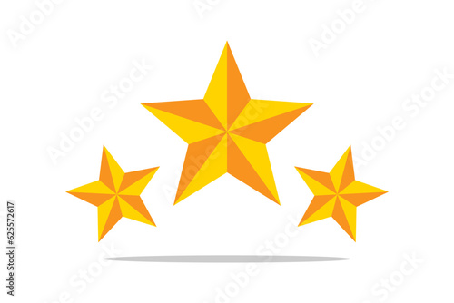 Three stars quality icon isolated on light background. First place symbol. Achivement, top, customer product rating, succes, rating. Flat design for web UI. Vector illustration.