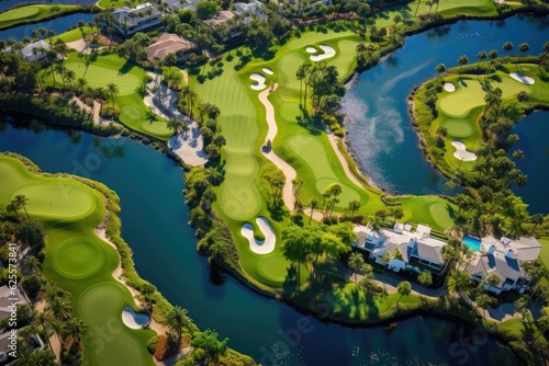 Gorgeous Florida golf community seen from above