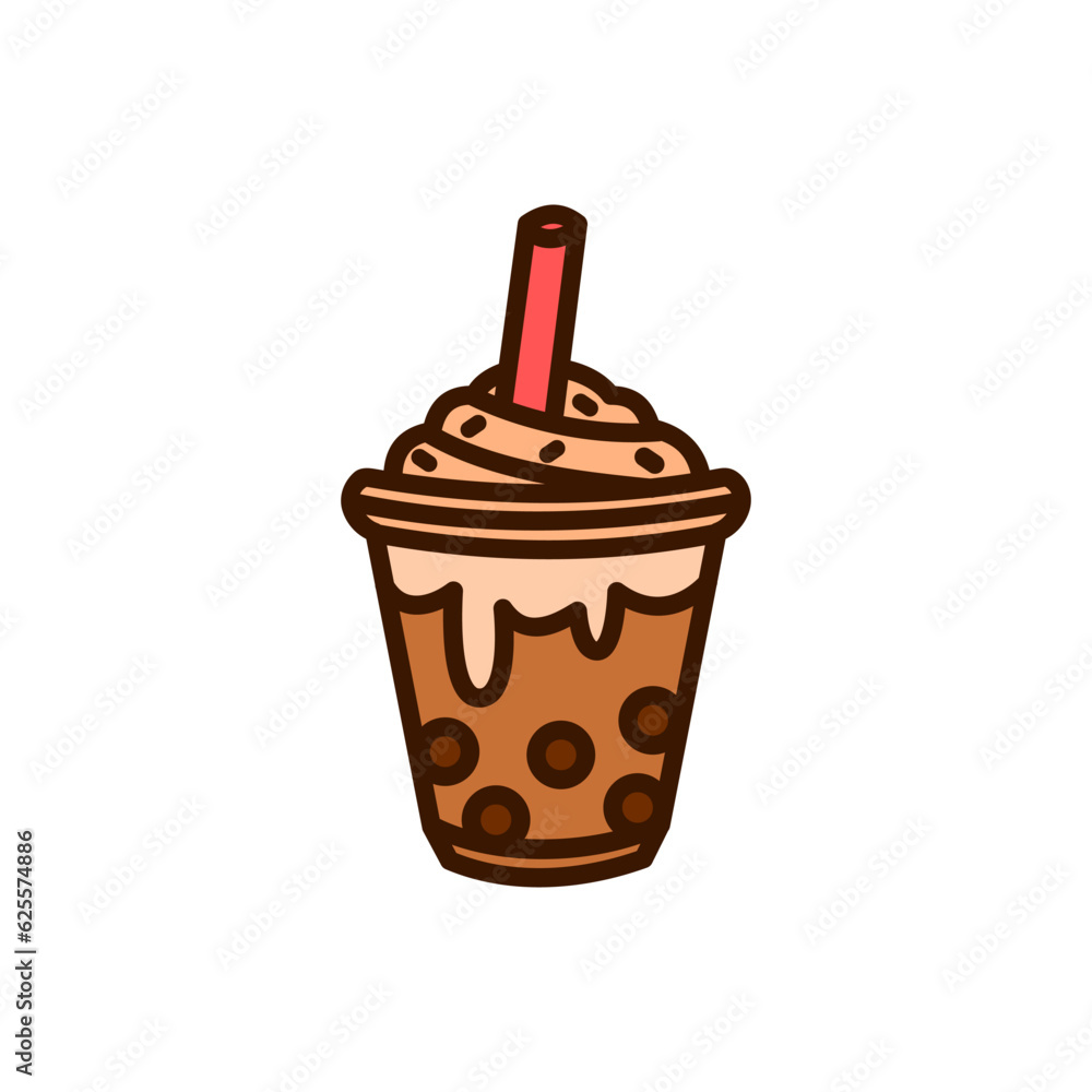 Frappe coffee icon design flat style isolated on white background Frappe coffee icon design flat style isolated on white background