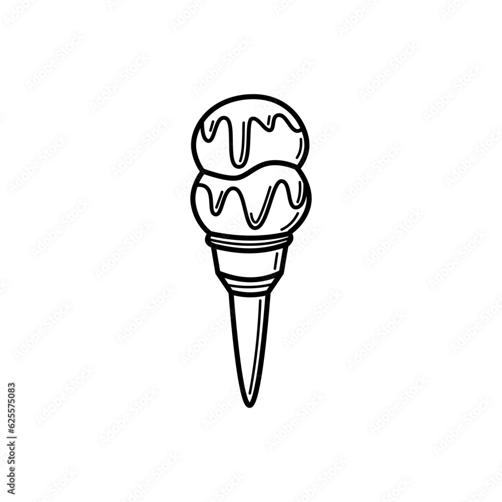 Cone ice cream icon design isolated on white background Cone ice cream icon design isolated on white background