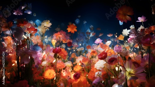 Flowers illustration background wallpaper design, colorful plant art, floral © Filip