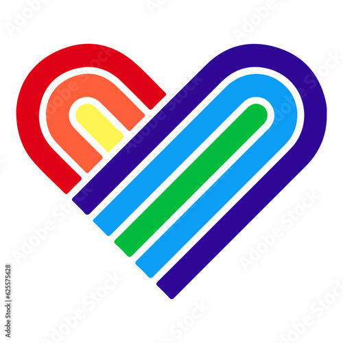 love heart icon rainbow color