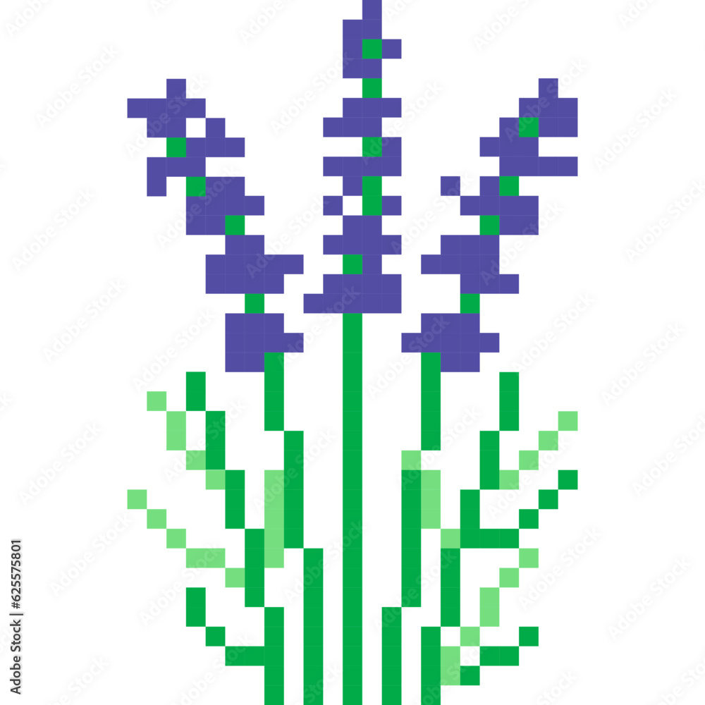 Flower cartoon icon in pixel style. Flower cartoon icon in pixel style.