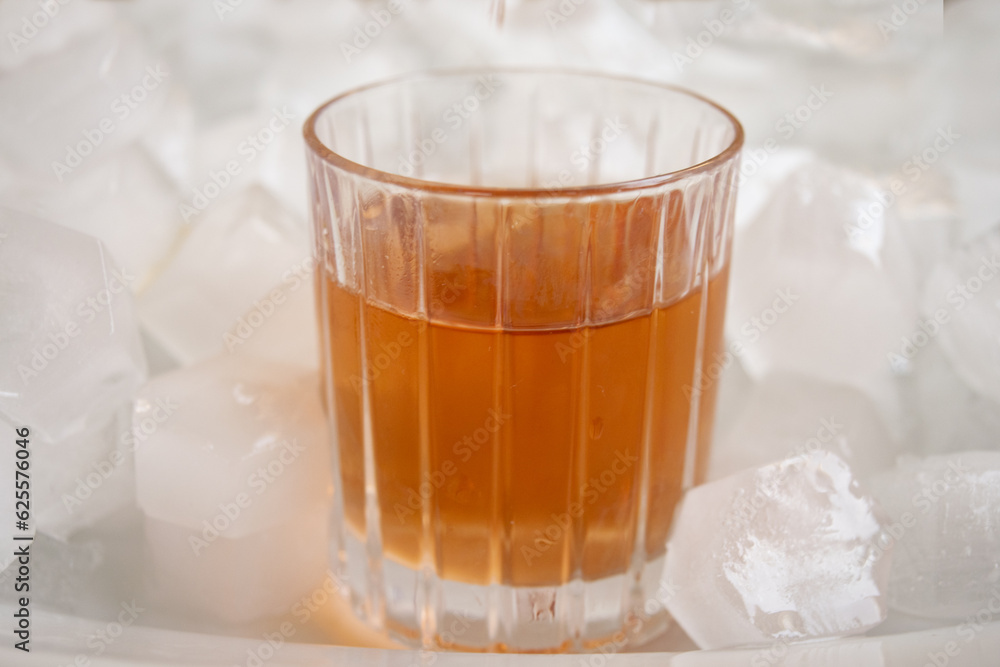 chilled liqueur in a glass chilled liqueur in a glass