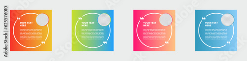 quote frame template set vector design