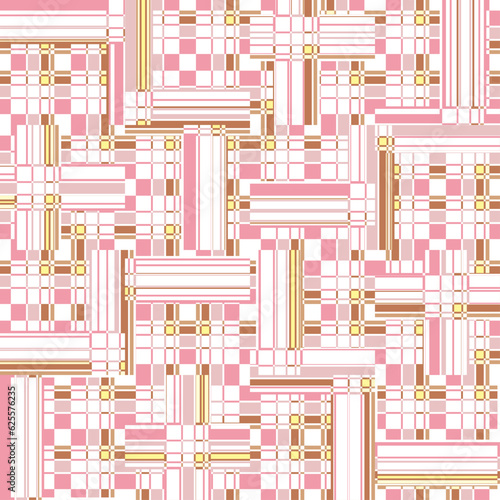 Abstract color seamless pattern for new background. Beautiful cover, packaging and surface texture geometric pattern design. spring colour pink and brown used textile pattern.