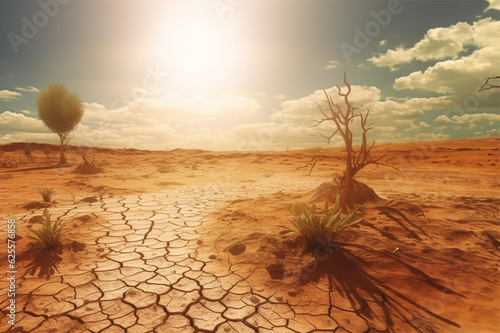 cracked land on hot sunny weather el nino
