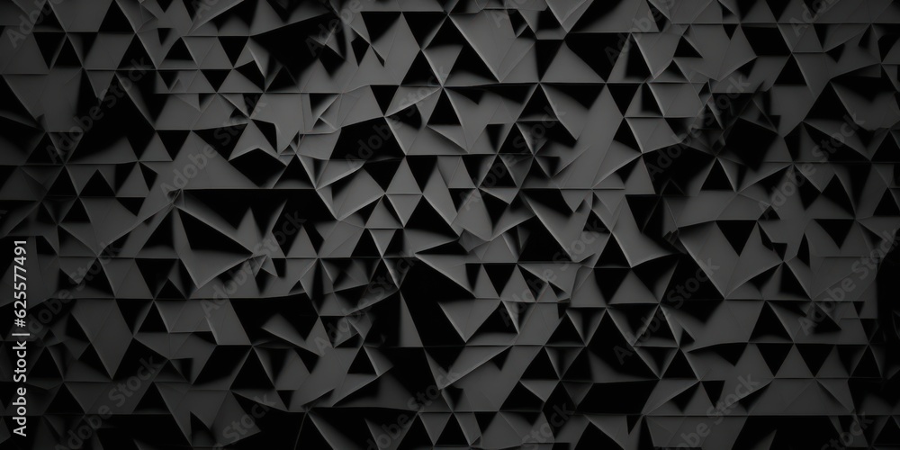 Obraz premium Abstract geometry background. Graphic surface, black triangle elements illustration. Grunge modern futuristic print, artwork for interior design, fashion textile fabric, wallpaper